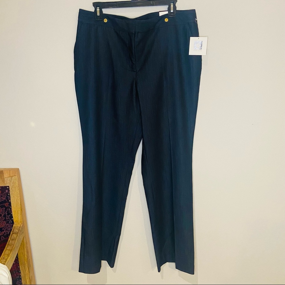 NWT Anne Klein Classic Dark Navy Combo Dress Business Pants